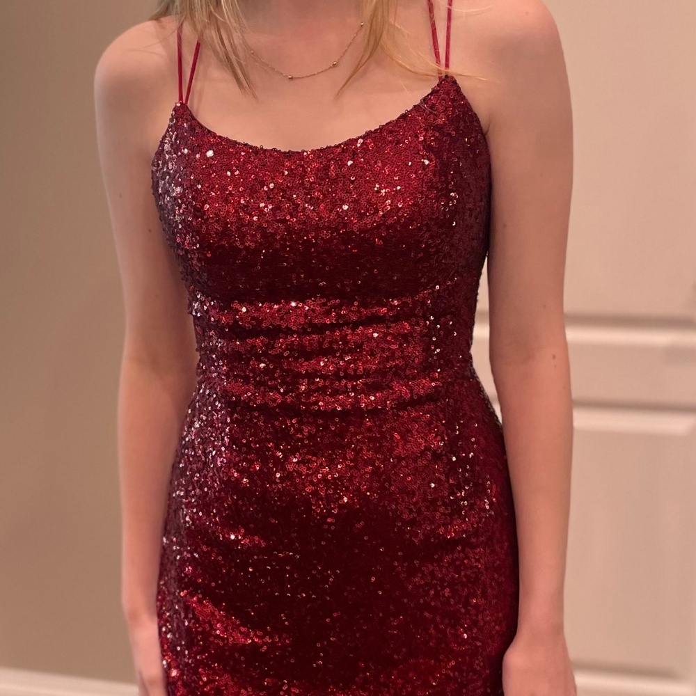 Sherri Hill short Christmas / Holiday Dress Style 55109 Size 4 Color Red